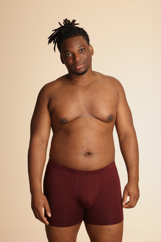 Pétrone boxer sport grandes tailles 3xl 4xl 5xl tencel bordeaux foncé homme