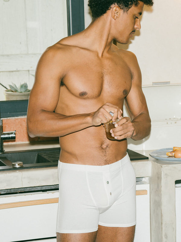 Pétrone boxer héritage coton biologique tencel lyocell blanc crème homme#couleur_blanc-crème