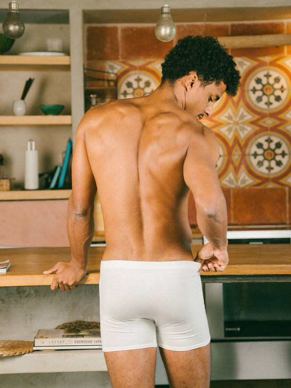 Pétrone boxer héritage coton biologique tencel lyocell blanc crème homme#couleur_blanc-crème