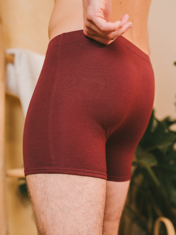 Pétrone boxer héritage coton biologique tencel bordeaux foncé homme#couleur_bordeaux-foncé