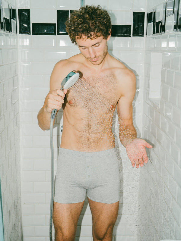 Pétrone boxer héritage coton biologique tencel lyocell gris chiné clair homme#couleur_gris-chiné-clair