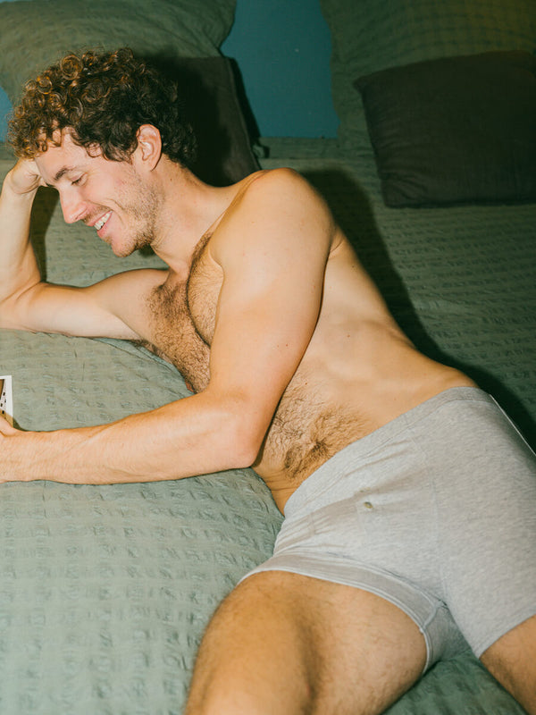 Pétrone boxer héritage coton biologique tencel lyocell gris chiné clair homme#couleur_gris-chiné-clair