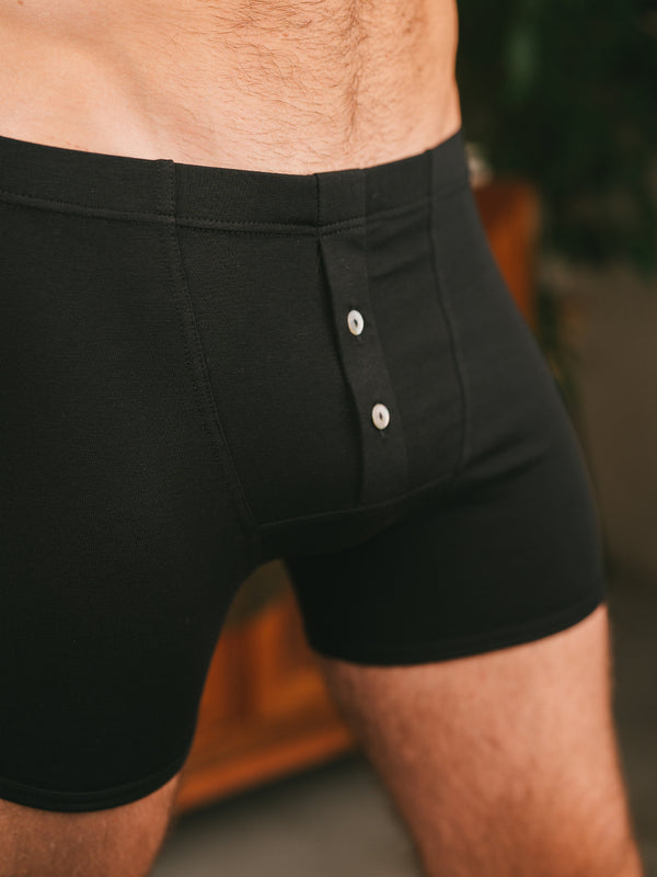 Pétrone boxer héritage coton biologique tencel lyocell noir homme#couleur_noir