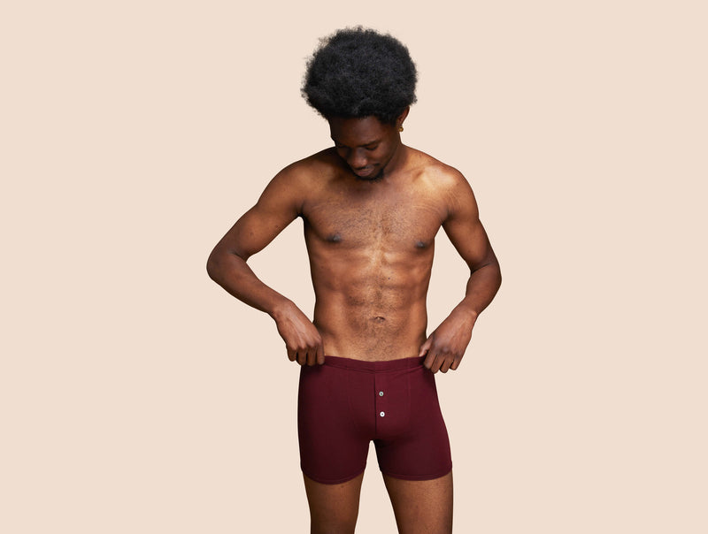 Pétrone boxer héritage coton biologique tencel bordeaux foncé homme#couleur_bordeaux-foncé