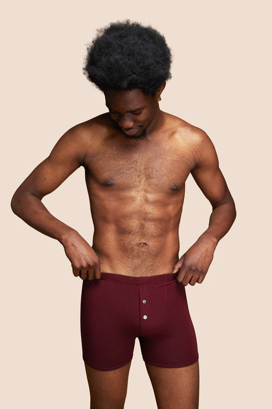 Pétrone boxer héritage coton biologique tencel bordeaux foncé homme