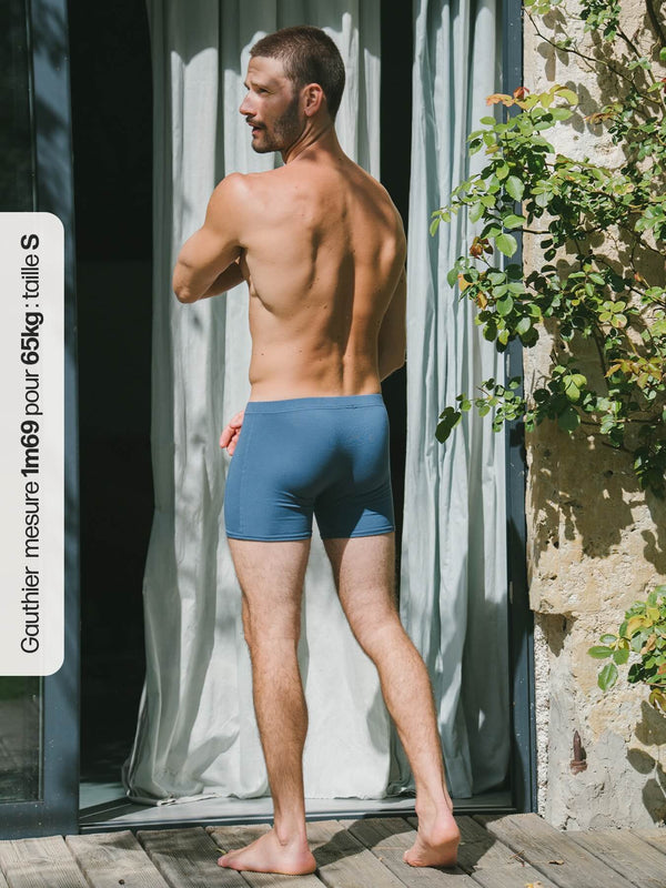 Pétrone boxer héritage coton biologique tencel lyocell bleu céruléen homme#couleur_bleu-céruléen