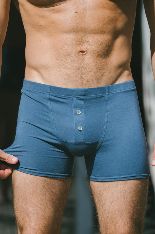 Pétrone boxer héritage coton biologique tencel lyocell bleu céruléen homme#couleur_bleu-céruléen