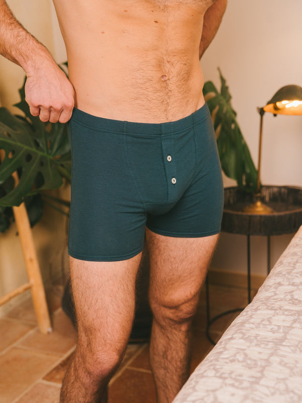 Pétrone boxer héritage coton biologique tencel lyocell bleu pétrole homme#couleur_bleu-pétrole