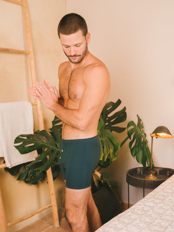 Pétrone boxer héritage coton biologique tencel lyocell bleu pétrole homme#couleur_bleu-pétrole