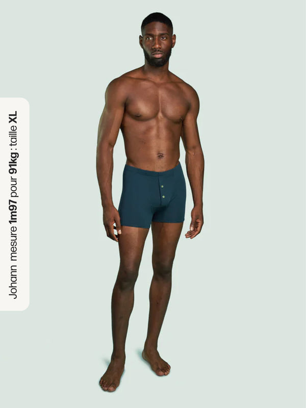 Pétrone boxer héritage coton pima micromodal bleu pétrole homme#couleur_bleu-pétrole