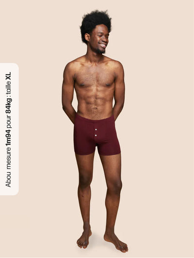 Pétrone boxer héritage coton biologique tencel bordeaux foncé homme#couleur_bordeaux-foncé