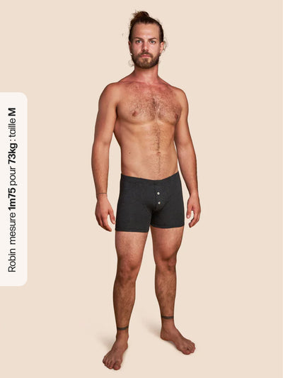 Pétrone boxer héritage coton pima micromodal gris anthracite homme#couleur_gris-anthracite