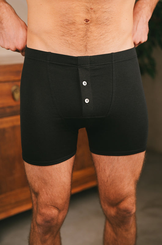 Pétrone boxer héritage coton biologique tencel lyocell noir homme