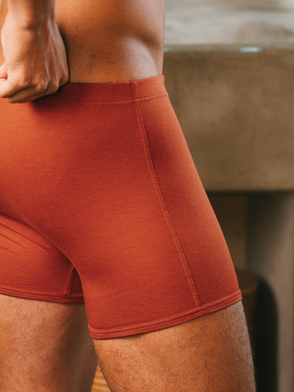Pétrone boxer héritage coton biologique tencel lyocell rouille homme#couleur_rouille