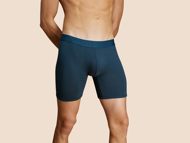 Pétrone boxer long laine mérinos Tencel bleu pétrole homme#couleur_bleu-pétrole