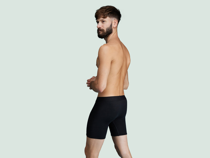 Pétrone boxer long laine mérinos Tencel noir homme#couleur_noir