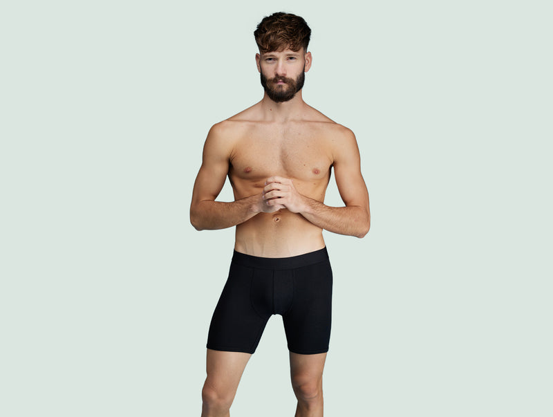 Pétrone boxer long laine mérinos Tencel noir homme#couleur_noir
