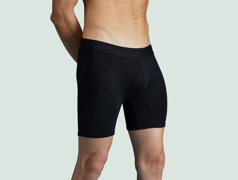 Pétrone boxer long laine mérinos Tencel noir homme#couleur_noir