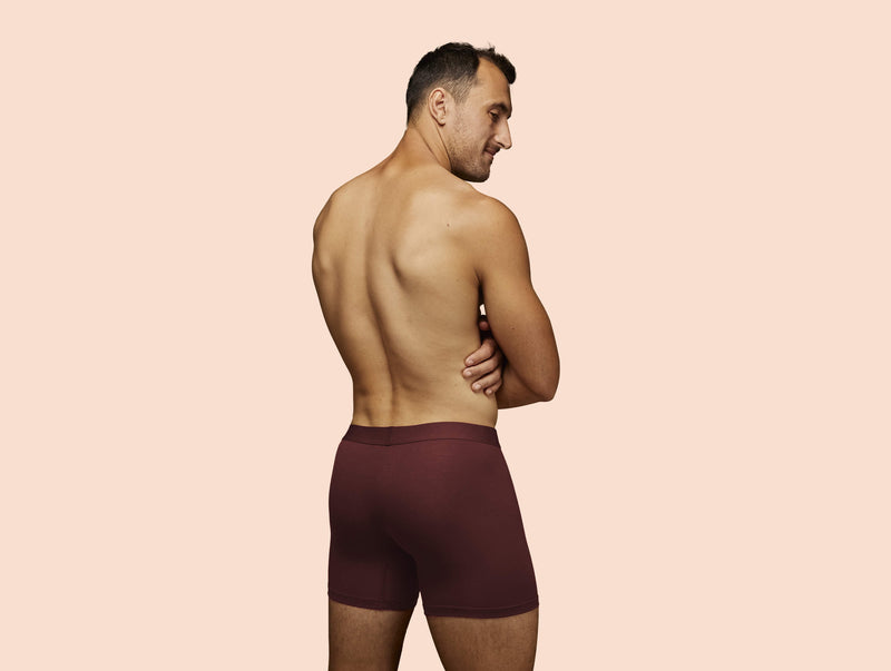 Pétrone boxer sport long tencel bordeaux foncé homme#couleur_bordeaux-foncé