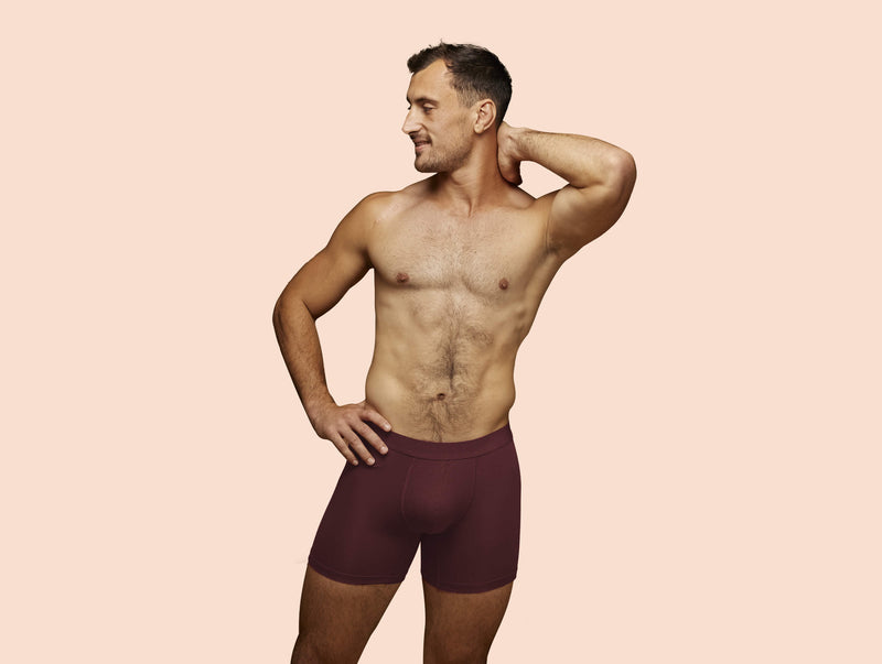 Pétrone boxer sport long tencel bordeaux foncé homme#couleur_bordeaux-foncé