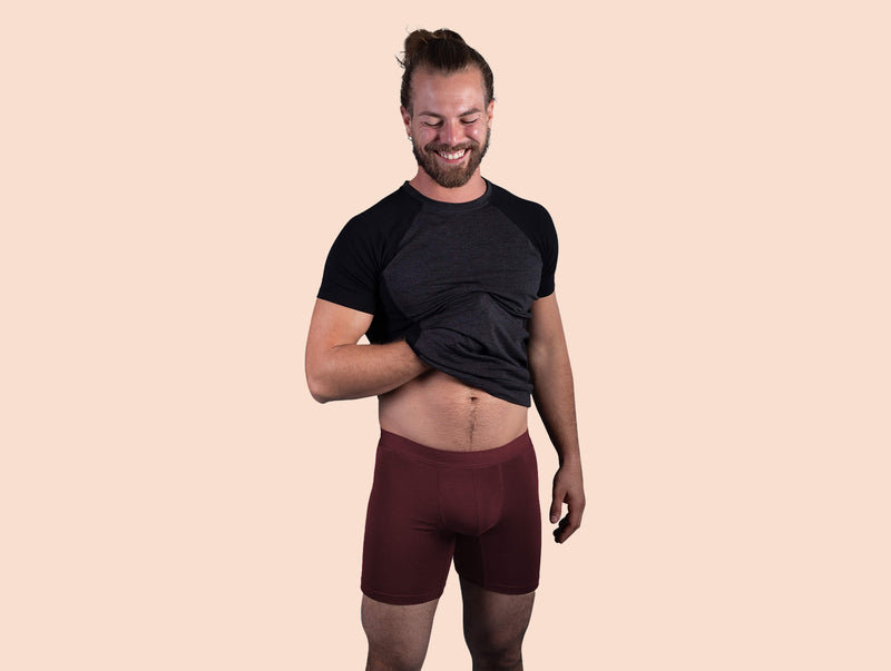 Pétrone boxer sport long tencel bordeaux foncé homme#couleur_bordeaux-foncé