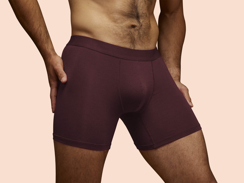 Pétrone boxer sport long tencel bordeaux foncé homme#couleur_bordeaux-foncé