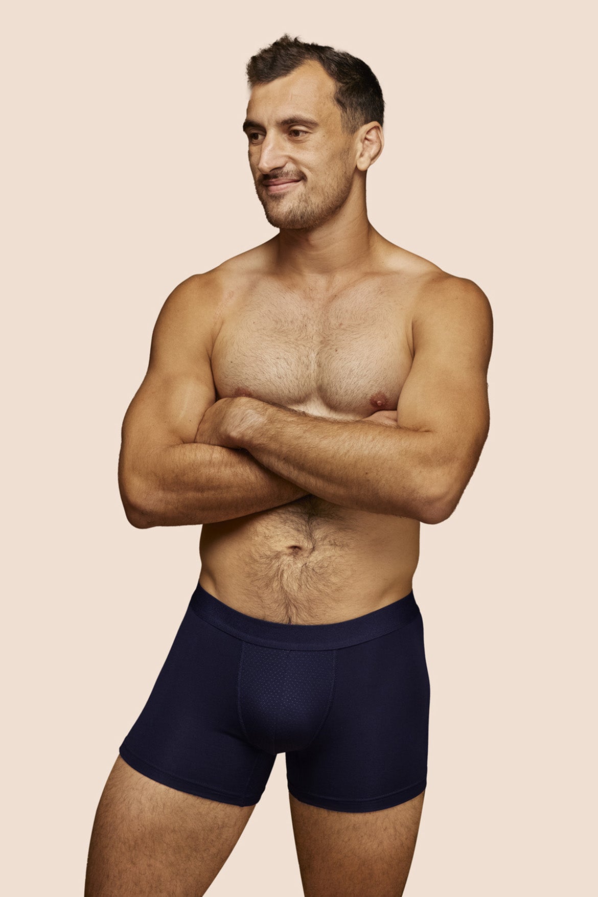 Pétrone boxer sport tencel bleu marine homme