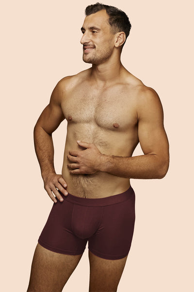 Pétrone boxer sport tencel bordeaux foncé homme