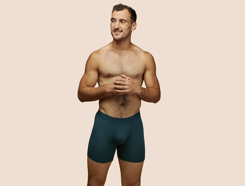 Pétrone boxer sport long tencel bleu pétrole homme#couleur_bleu-pétrole