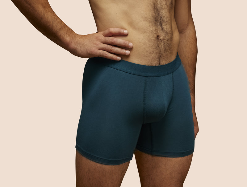 Pétrone boxer sport long tencel bleu pétrole homme#couleur_bleu-pétrole
