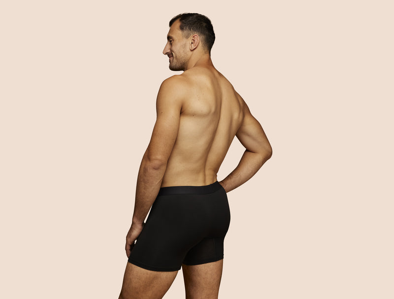 Pétrone boxer sport long tencel noir homme#couleur_noir