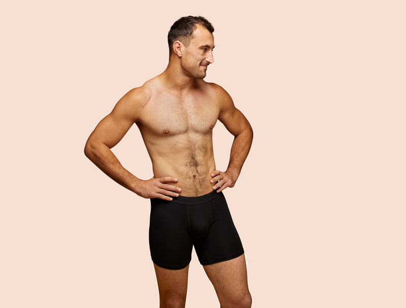 Pétrone boxer sport long tencel noir homme#couleur_noir
