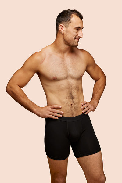Pétrone boxer sport long tencel noir homme