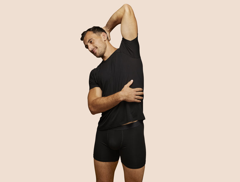 Pétrone boxer sport long tencel noir homme#couleur_noir