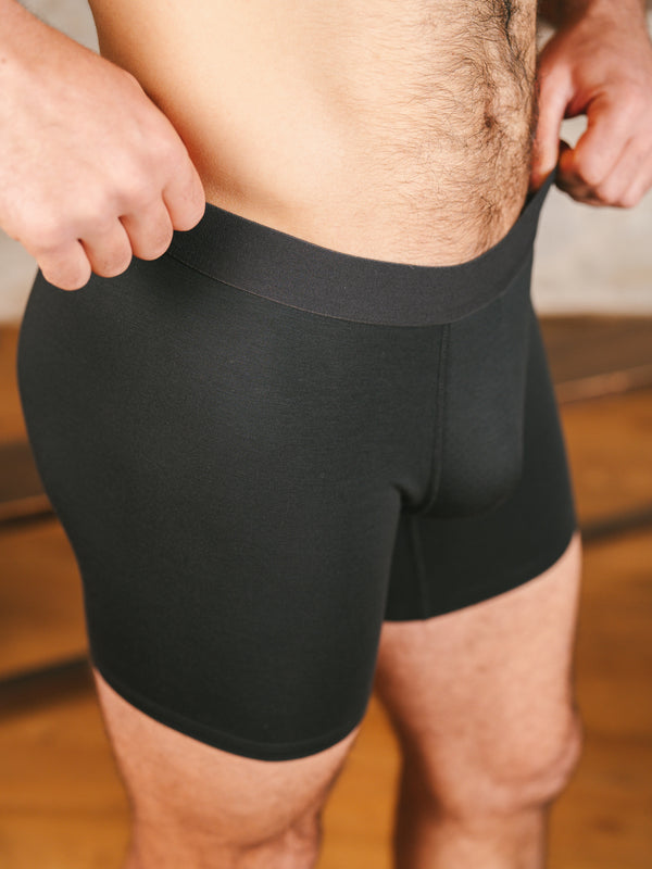 Pétrone boxer sport long tencel gris homme#couleur_gris-anthracite