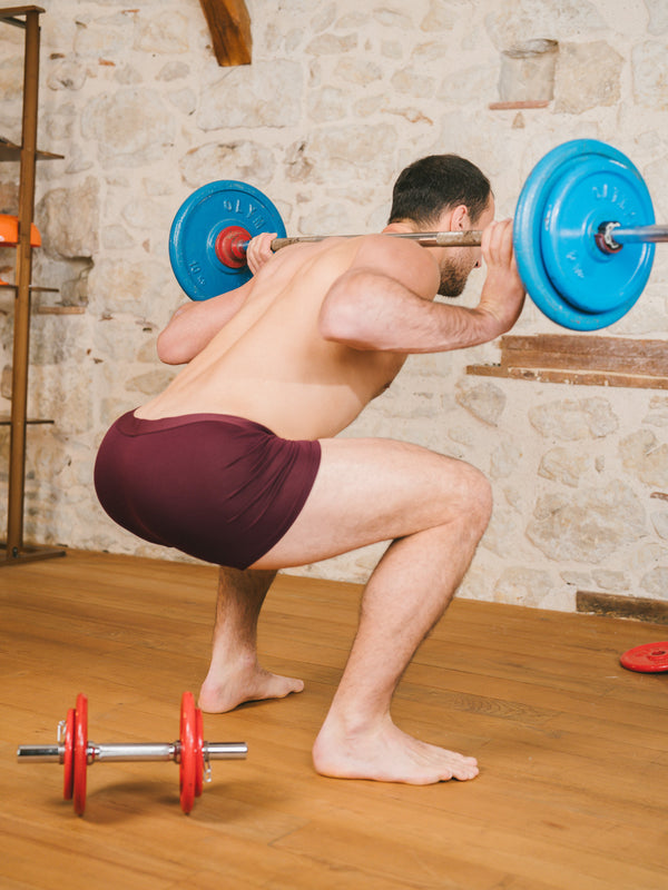 Pétrone boxer sport long tencel bordeaux foncé homme#couleur_bordeaux-foncé