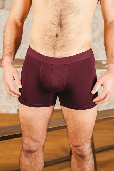 Pétrone boxer sport tencel bordeaux foncé homme