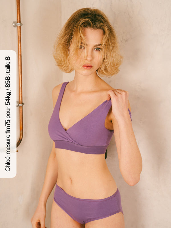 Pétrone brassière croisée lilas femme#couleur_lilas