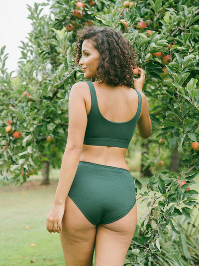 Pétrone brassière croisée vert bouteille femme#couleur_vert-bouteille