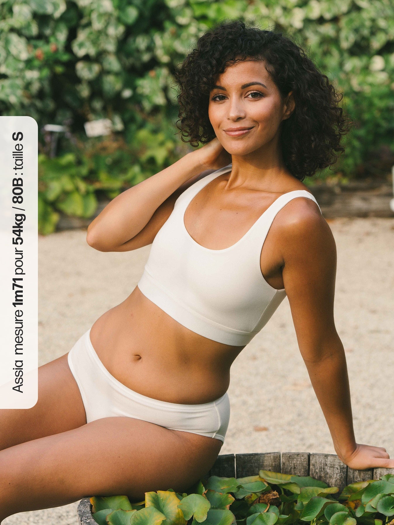 Pétrone brassière croisée blanc crème femme#couleur_blanc-crème