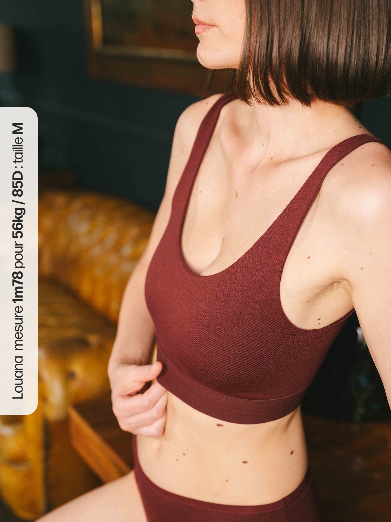 Pétrone brassière croisée bordeaux femme#couleur_bordeaux-foncé