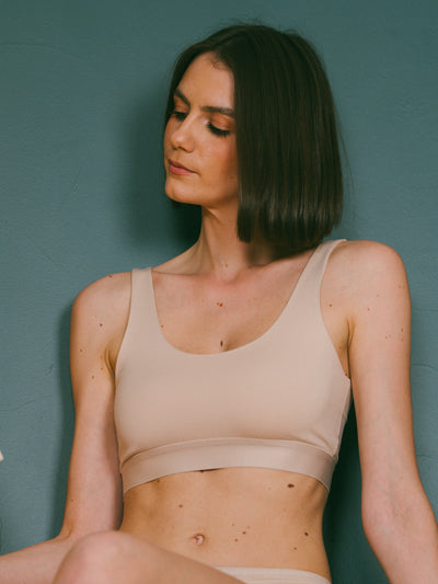 Pétrone brassière croisée lin femme#couleur_lin