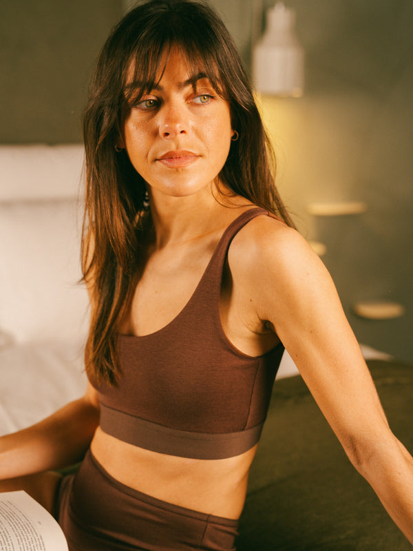 Pétrone brassière ronde chocolat femme#couleur_chocolat