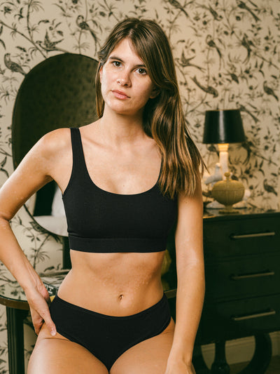 Pétrone brassière croisée noir femme#couleur_noir