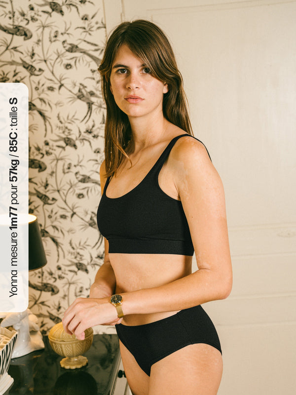 Pétrone brassière croisée noir femme#couleur_noir