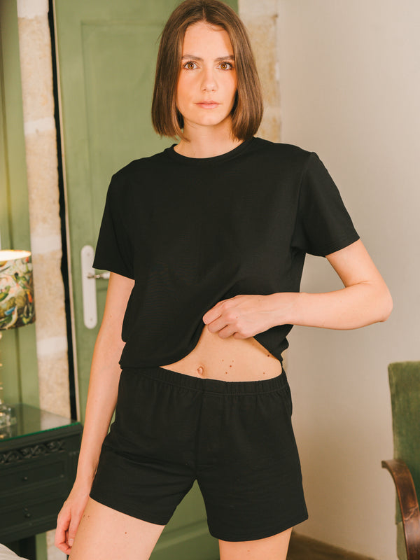 Pétrone caleçon coton pima micromodal noir femme#couleur_noir
