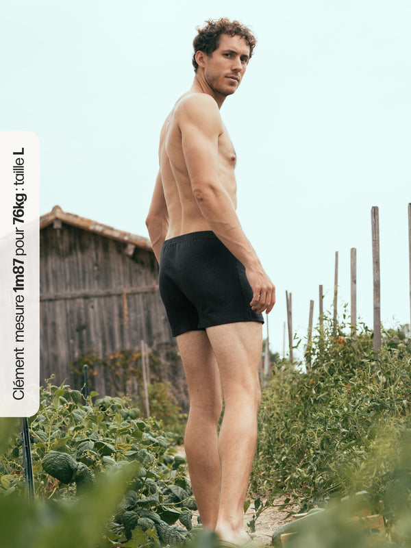 Pétrone caleçon coton pima micromodal gris anthracite homme#couleur_gris-anthracite