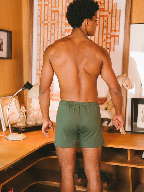 Pétrone caleçon coton pima micromodal vert kaki homme#couleur_vert-kaki