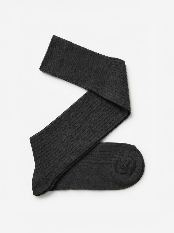 Pétrone mi-bas fil d’Écosse  homme#couleur_gris-anthracite-chiné