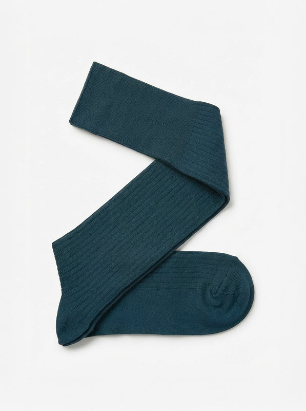 Pétrone mi-bas fil d’Écosse homme#couleur_bleu-acier